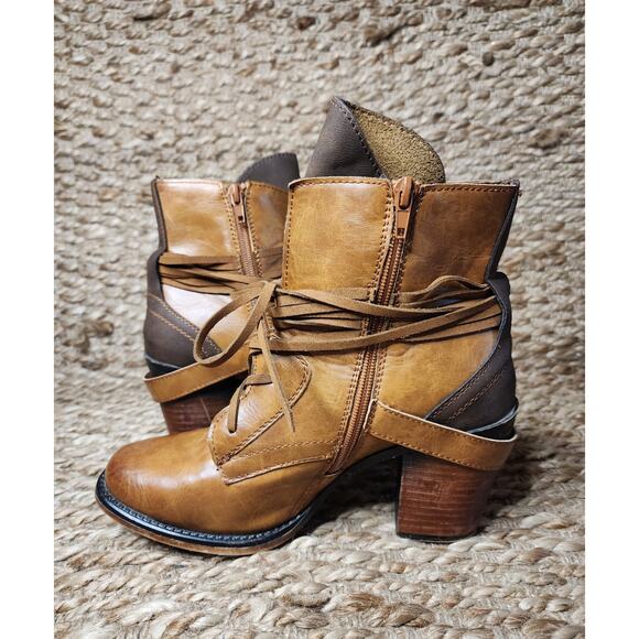 Jelly Pop Brown Fashion Ankle Boots Bootiie Straps Size 8.5 M Steampunk Look - Picture 6 of 11